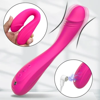 Мощни дилдо-вибратори за жените, мека силиконова точка G, експанзионистична клитора, уникални секс играчки за възрастни с магнитна подзарядкой