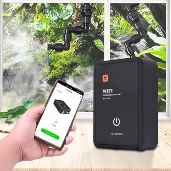 Интелигентен Овлажнител на въздуха за влечуги WiFi APP Control Автоматична Система за пръскане с мъгла в тропическа гора Комплект Таймер за Напояване