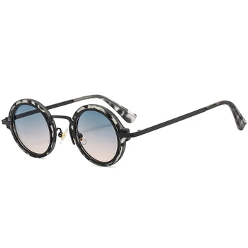 2022, Нови Модни малки кръгли мъжки слънчеви очила в стил пънк, ретро, прозрачни градиентные нюанси, UV400, дамски слънчеви очила
