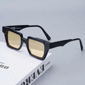 KUB Matte Maske K31 Квадратни слънчеви очила с неправилна форма, мъжки модни оригинални класически дизайнерски ацетатные слънчеви очила с оригинални