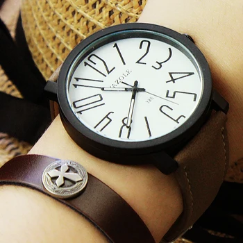 Модерен студентски часовници мъжки и дамски ръчни часовници студентски колани голям циферблат прости часовници relogio masculino мъжки часовник