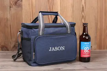 Персонализирани подаръци за Деня на бащата, чанта-хладилник за бира, изолирано чанта за обяд, чанта за пикник на открито с монограм, чанта-хладилник за парти на булката