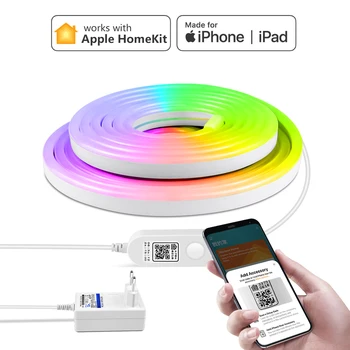 12V WiFi, RGB led лента неонови Светлини Smart Siri Контролна лента лампа Водоустойчив Стая декор на шкаф Кухненски шкаф за Apple HomeKit