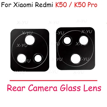 2 бр. за Xiaomi Redmi K50 Pro Gaming и Задната капачка на обектива на камерата за обратно виждане със Стъклен капак със самозалепваща стикер резервни Части за ремонт на