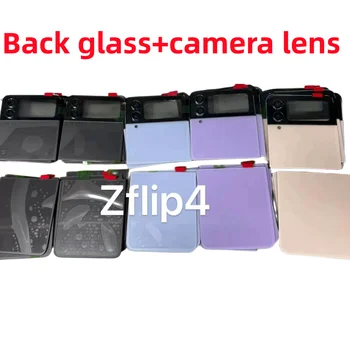 За Samsung Galaxy Z Flip 4 Подмяна на Задната Стъклен капак Flip4 Корпус Задната Врата на Корпуса на Пистолета Панел С Обектива на Камерата + Лепила