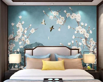 тапети beibehang за всекидневната, дръжка в китайски стил, цвете орхидея, фотообои, фон, тапети с цветя, интериор на дома