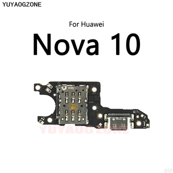 10 бр./лот За Huawei Nova 10 Pro 10Z Слот за SIM-карти USB Докинг станция за Зареждане на Портове и съединители Jack Конектор Гъвкав Кабел Модул Платка за Зареждане