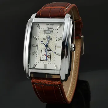 Нови бизнес-автоматични механични часовници за почивка, мъжки правоъгълни часовници за рамо