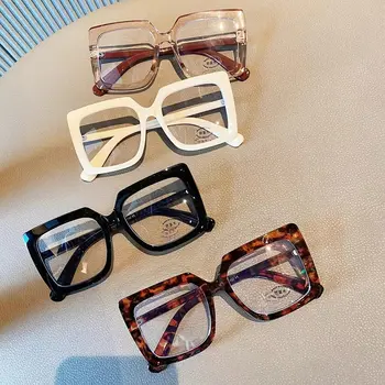 Големи Квадратни Очила с анти-Синя светлина Женски Компютърни Очила с Прозрачни Нитове Градиентные Слънчеви Очила