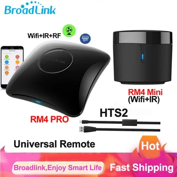Broadlink RM4 PRO RM4 Mini HTS2 Wifi IR RF Smart Универсално Дистанционно за Управление на Умен Дом Дистанционно Управление на телевизор Чрез приложение Broadlink Работа с Алекса