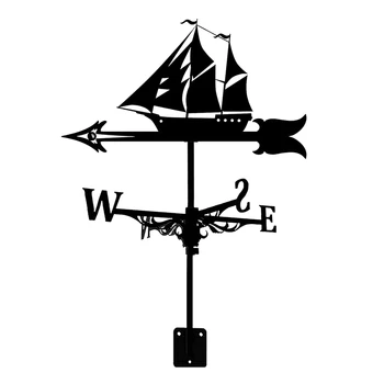 Ветропоказател парусника - Ретро Силует weathervanes парусника, Декоративен Указател за посока на вятъра за работа на открито на покрива на двора