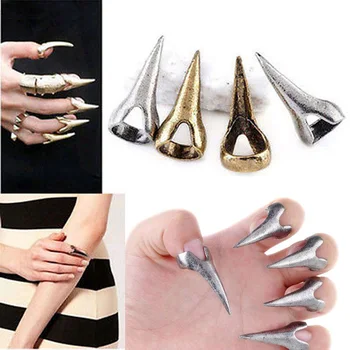 4XBF, готическата метален пръстен на върха на пръста си, Хелоуин, cosplay, пръстен с нокти, за нокти, пръстен с нокът, чар, Подарък за жени, момичета