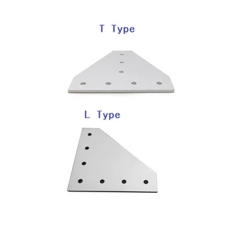 7 Дупки L-образни или Т-образен тип на 90-градусная на съединителната дъска Ъглова скоба Свързваща съединителната дъска за алуминиев профил 3030 4040