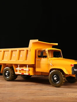 Модел на самосвала, строителна площадка, боклукчийски камион, имитация на кола, украса на бар и салон в стил на носталгия