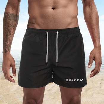 Летни мъжки плажни шорти, дъска за плуване, къси бански костюми Gailang, подходящо облекло, панталони за каране на сърф, домашни къси панталони Space X
