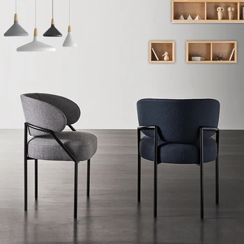 Италиански дизайнерски леки луксозни трапезни столове и маси за преговори, столове за почивка, високо качество на облегалката за дома, мека чанта, модерен стол