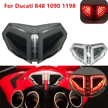 Подходящ за Ducati 1198 1098 848 2008 2009 2010 2011 2012 2013 14 Задна светлина мотоциклет, задни спирачни указател на завоя, вграден задна светлина