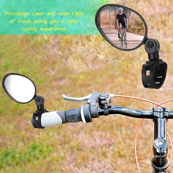 Универсално кормило огледало, огледало за обратно виждане кормило за велосипед, мотоциклет, регулируема въртене на 360 градуса, за каране на колело, кормило огледало