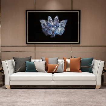 Обичай италиански луксозен диван за хол, комбинация кожена мека мебел, дизайнерски мебели в гонконгском стил Visionnaire
