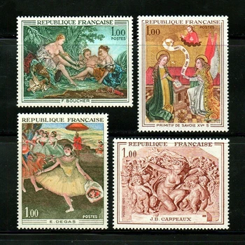 4 бр./компл. Нова пощенска марка Франция 1970 Художествена живопис, Скулптура, гравюра на пощенски марки MNH