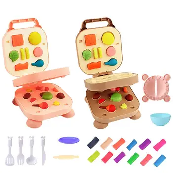 Трислоен набор от игри за готвене бургер, тесто за кухнята, комплект за скулптура от теста за момичета, момчета, детски играчки за рожден ден, почивни дни, партита