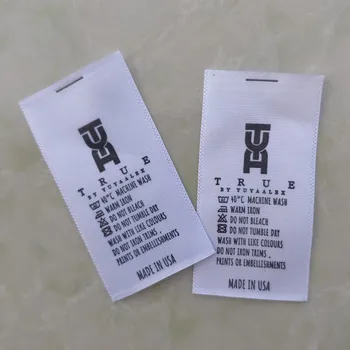 1000 бр., 3* 5.7 cm, изработени по поръчка мека бяла лента сатен, виси етикет с принтом, на етикета на продукти за грижа за дрехите