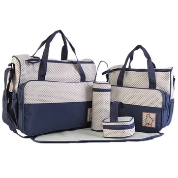 Чанта за майките от пет елементи на едно рамо, с наклонена оседланностью, кок за мама, чанта за памперси