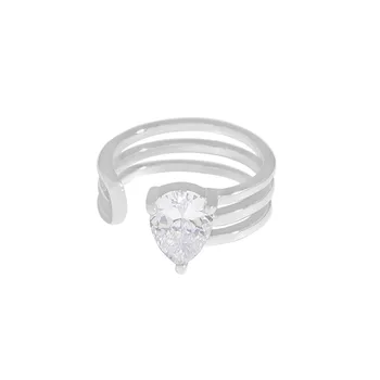 Малък и луксозен дизайн, капка вода, циркон, три пръстен, пръстен от сребро 925 проба, женски универсална опашка