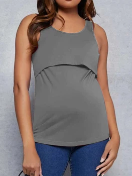 Блузи за бременни, Дамски Тениски с къс ръкав за бременни, Ежедневни Тениски за Бременни, Елегантни Дамски Блузи С Гънки, Дамски Дрехи #A