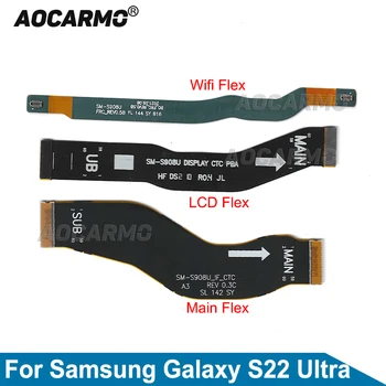 Aocarmo За Samsung Galaxy S22 Ultra S22U SM-S908U Wi-Fi Сигнал и на Основната Такса за Свързване на дънната платка Подмяна на LCD Flex кабел