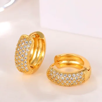 CAOSHI модни обеци-халки, женски накити за годеж с брилянтен цирконием, блестящ златен кръг, аксесоари за уши, подарък