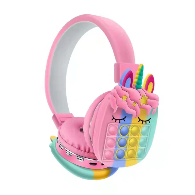 Rainbow unicorn, безжични Bluetooth слушалки, мультяшная creative слушалки, балон, играчка за облекчаване на стреса при възрастните, Декомпрессионная играчка